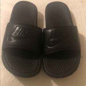 Black Nike Slides